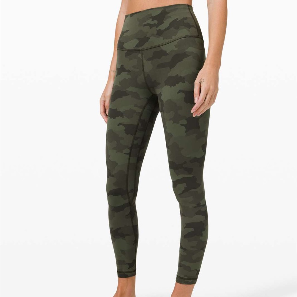 Lululemon align pants camo green 25” size 4
